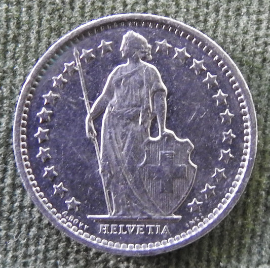 Helvetica Switzerland Swiss 1978 1/2 Franc Helvetia Standing Coin