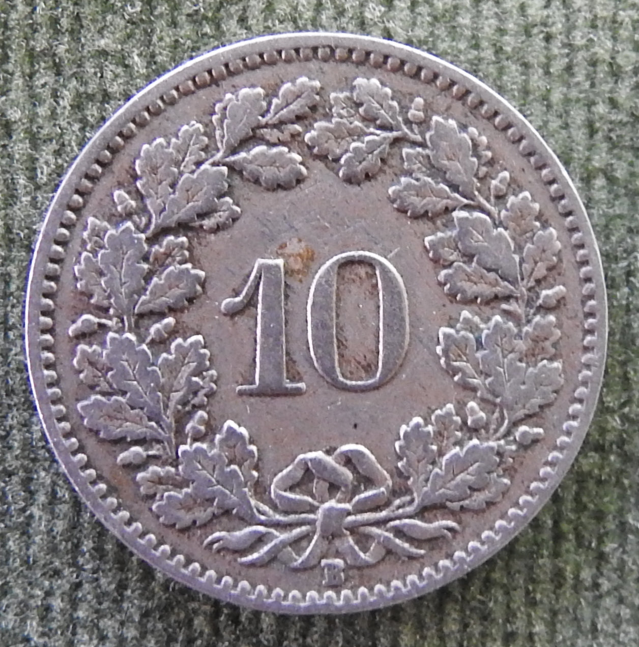 Helvetica Switzerland Swiss 1913 10 Rappen Head of Libertas Coin