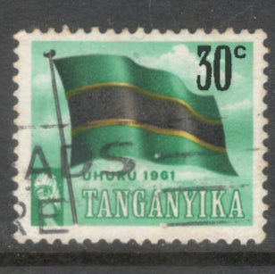 Tanganyika 1961 30 Centimes Multicoloured Independence Day Stamp - Perfin: 14.25