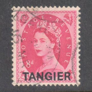 Tangier 1952 -1954 8d Red Queen Elizabeth II Great Britain Postage Stamps Overprinted "TANGIER" - Perf: 14.75-14.25