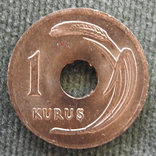 Turkey 1949 1 Kurus Coin - Circulated