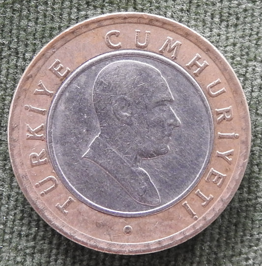 Turkey 2005 50 Kurus Bimetallic Coin - Circulated