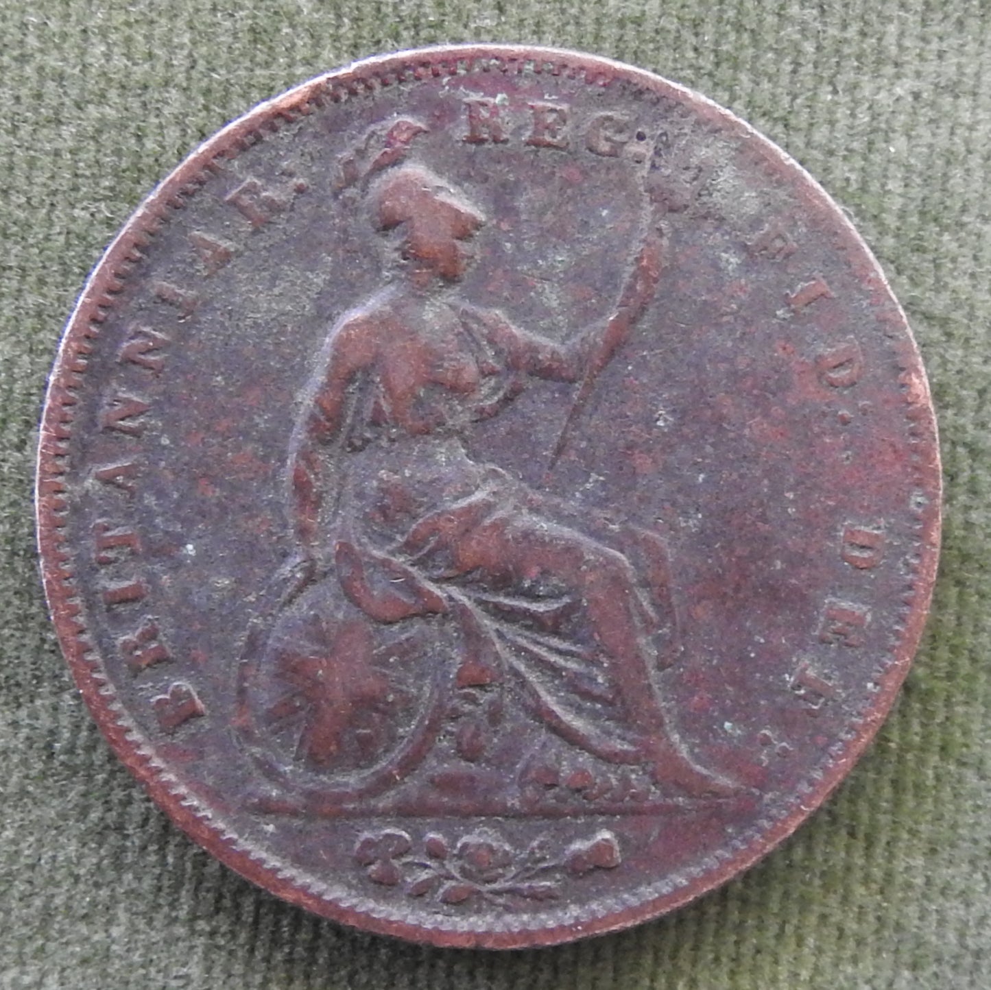 GB British UK English 1853 Penny Queen Victoria Coin
