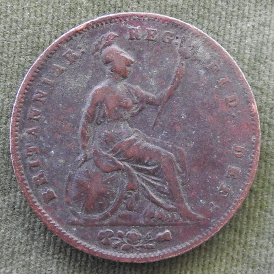 GB British UK English 1853 Penny Queen Victoria Coin