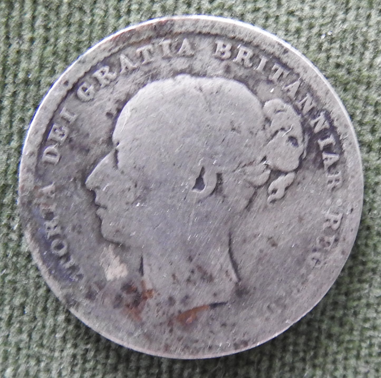 GB British UK English 1883 Shilling Queen Victoria Silver Coin - Bun Head