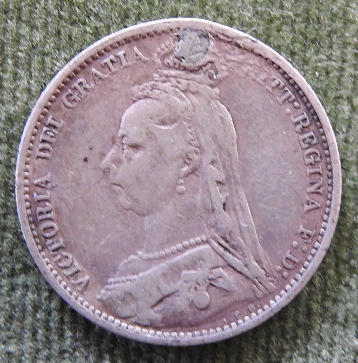 GB British UK English 1887 Sixpence Queen Victoria Silver Coin