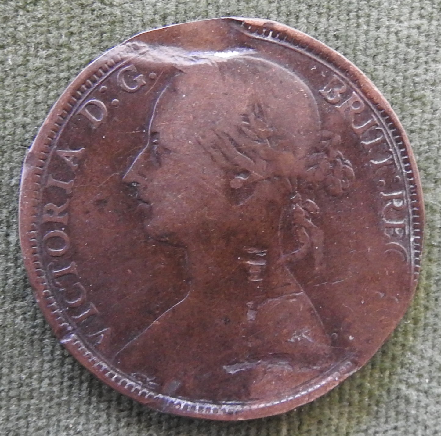 GB British UK English 1892 Penny Queen Victoria Coin
