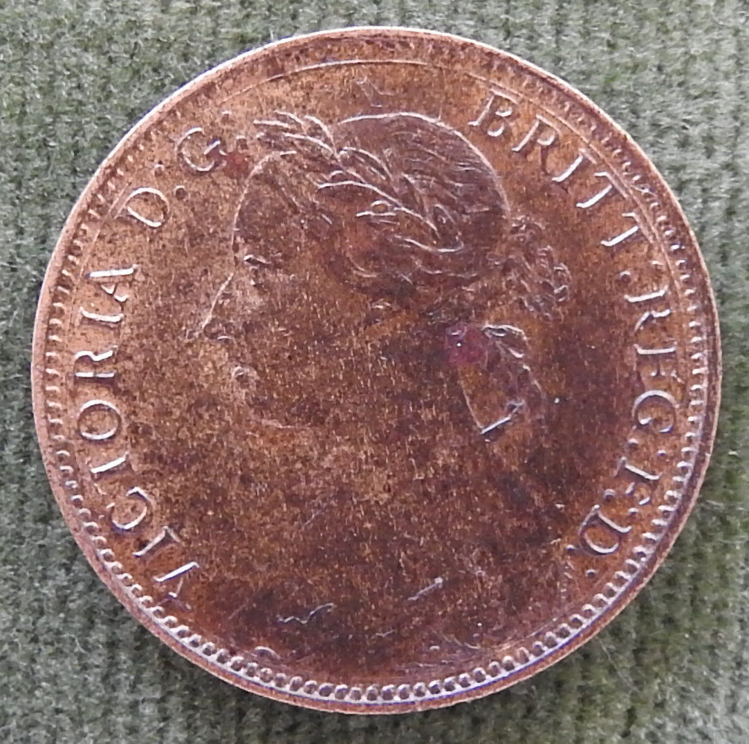 GB British UK English 1893 Farthing Queen Victoria Coin - Bun Head