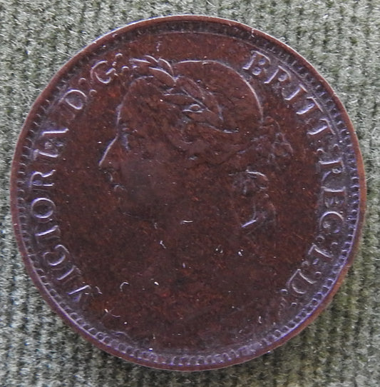 GB British UK English 1894 Farthing Queen Victoria Coin - Bun Head