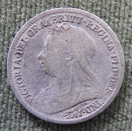 GB British UK English 1899 Sixpence Queen Victoria Silver Coin