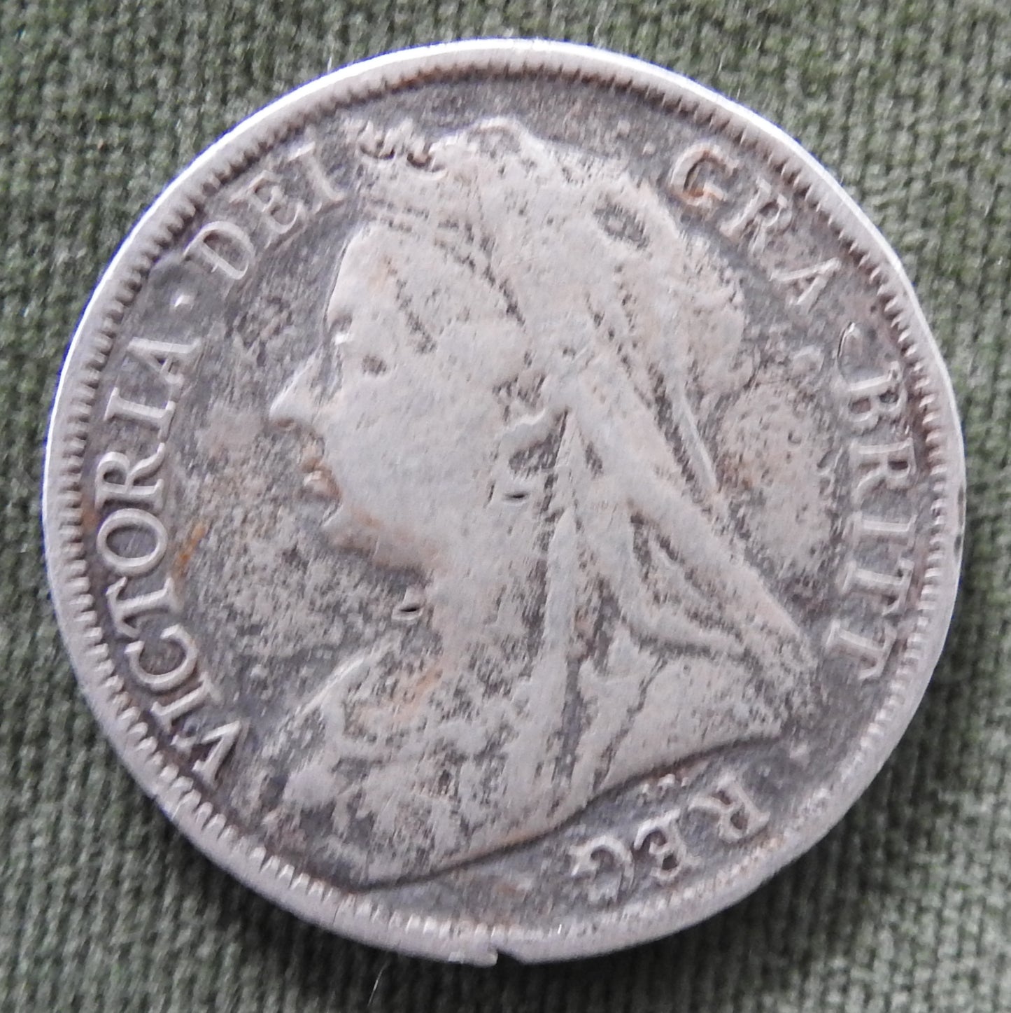 GB British UK English 1899 1/2 Crown Queen Victoria Coin - Veiled Head