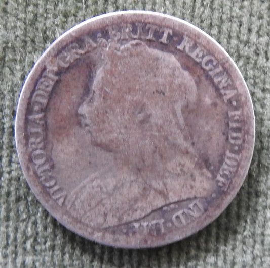 GB British UK English 1900 Sixpence Queen Victoria Silver Coin