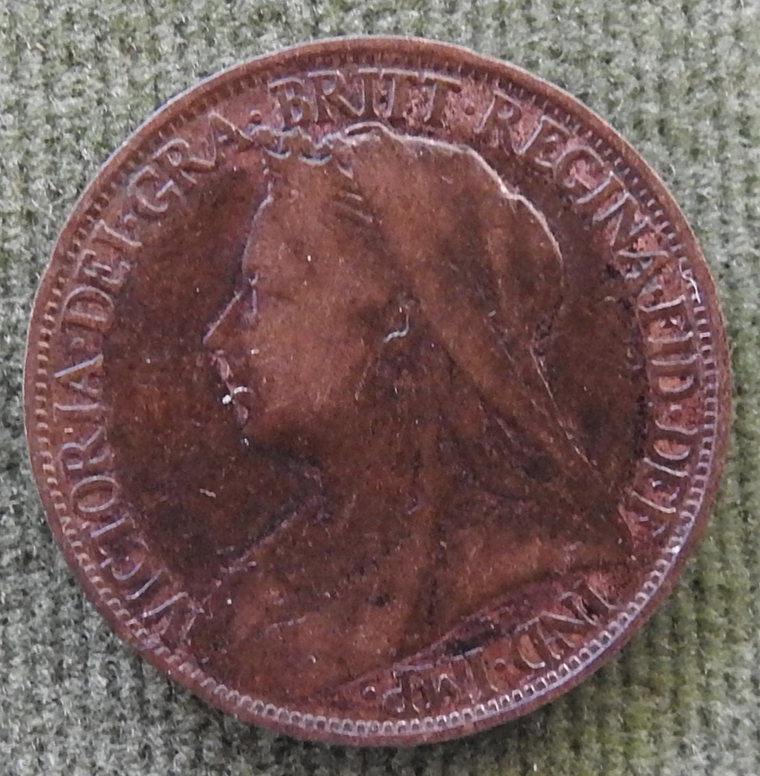 GB British UK English 1901 Farthing Queen Victoria Coin - Veiled Head