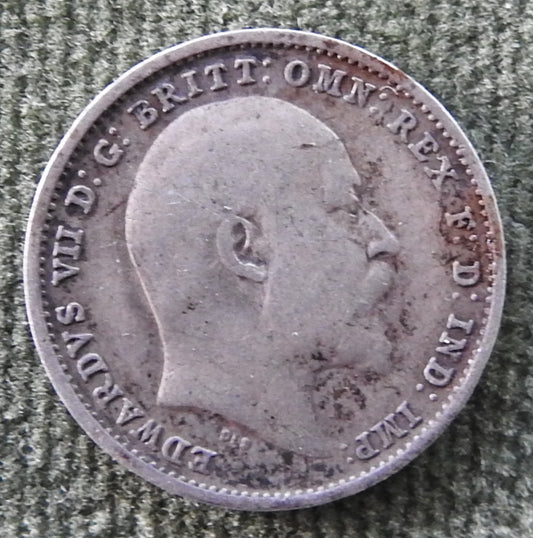GB British UK English 1906 Three Pence King Edward VII Coin