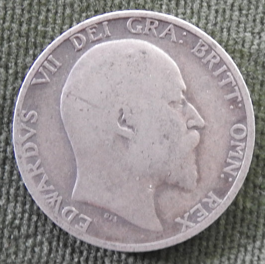 GB British UK English 1906 Shilling KEVII Silver Coin