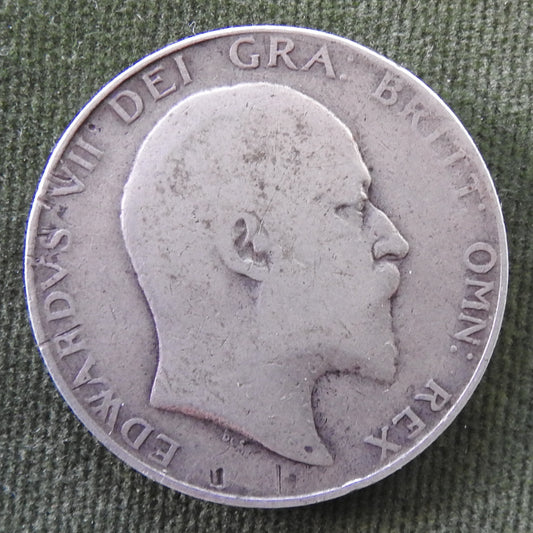 GB British UK English 1908 Half Crown King Edward VII Silver Coin