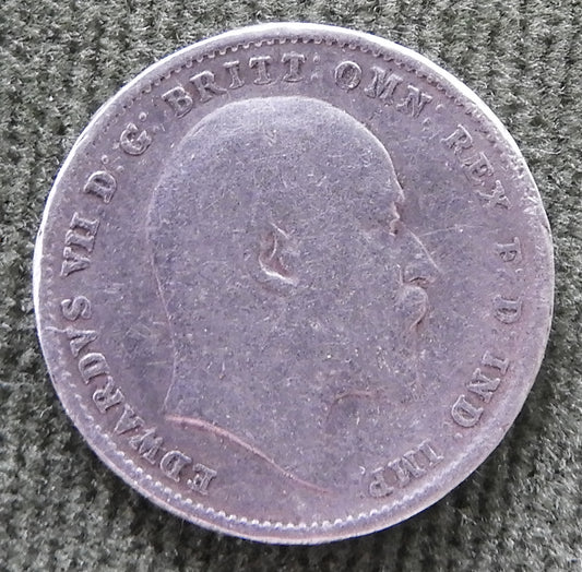 GB British UK English 1909 Threepence King Edward VII Coin