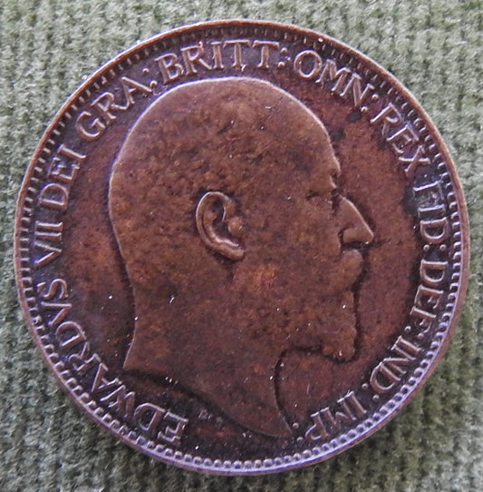 GB British UK English 1910 Farthing King George V Coin