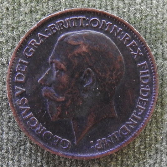 GB British UK English 1912 Farthing King George V Coin
