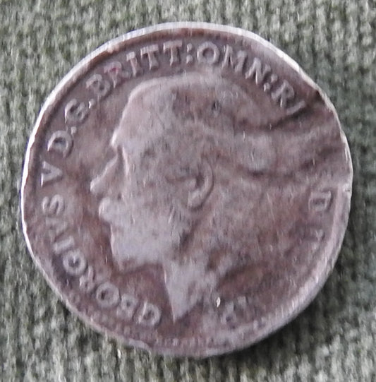 GB British UK English 1914 Three Pence King George V Coin