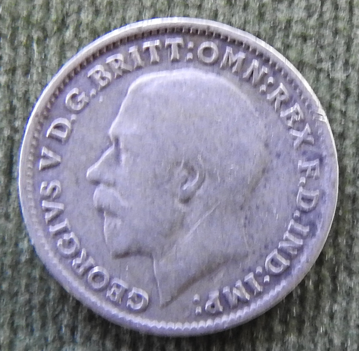 GB British UK English 1914 Three Pence King George V Coin
