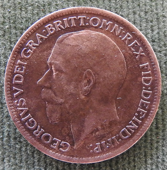 GB British UK English 1918 Farthing King George V Coin