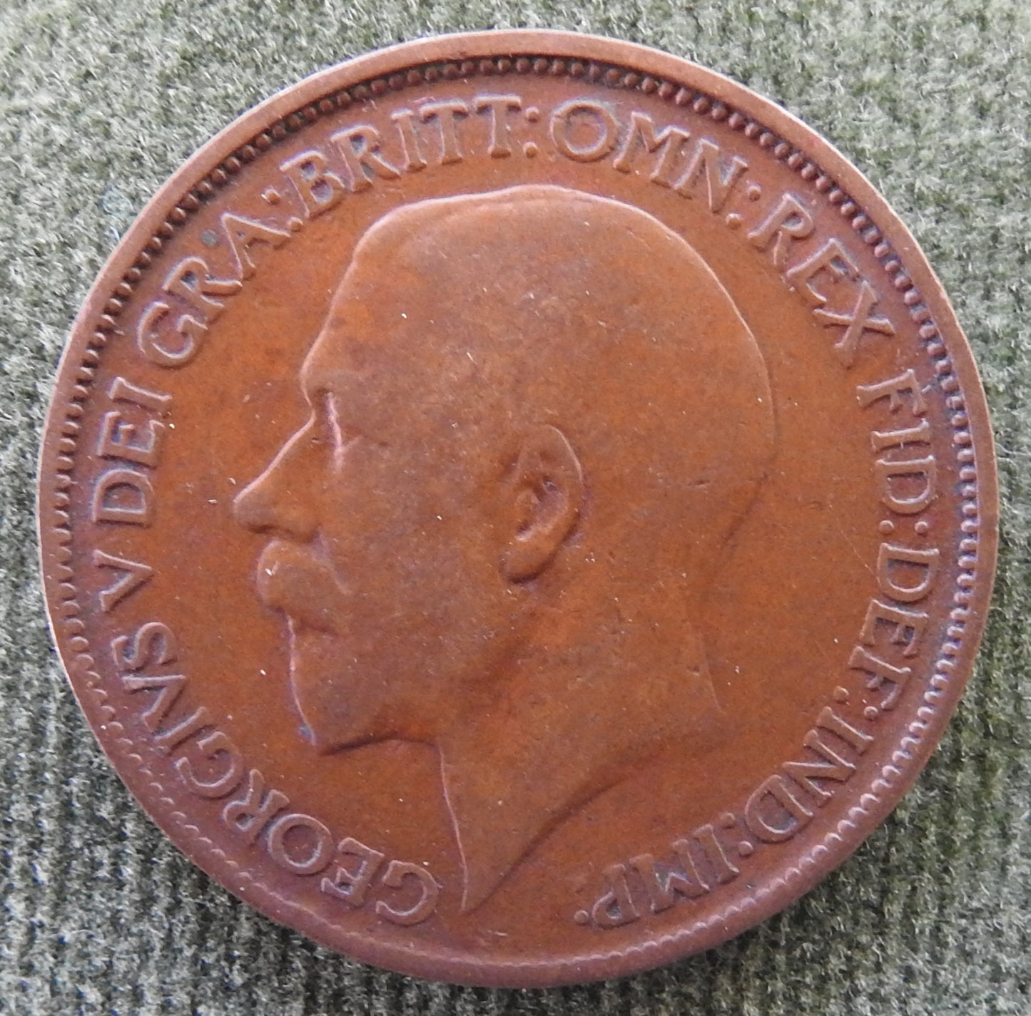 GB British UK English 1921 Half Penny King George V Coin