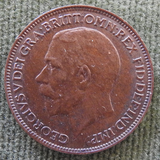 GB British UK English 1922 Farthing King George V Coin