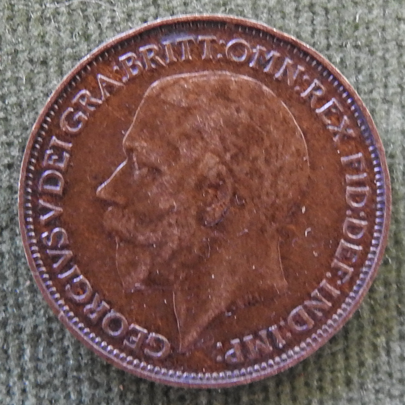 GB British UK English 1924 Farthing King George V Coin