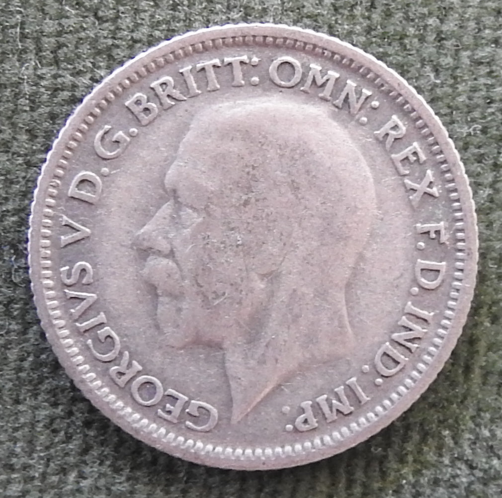 GB British UK English 1928 Sixpence King George V Coin