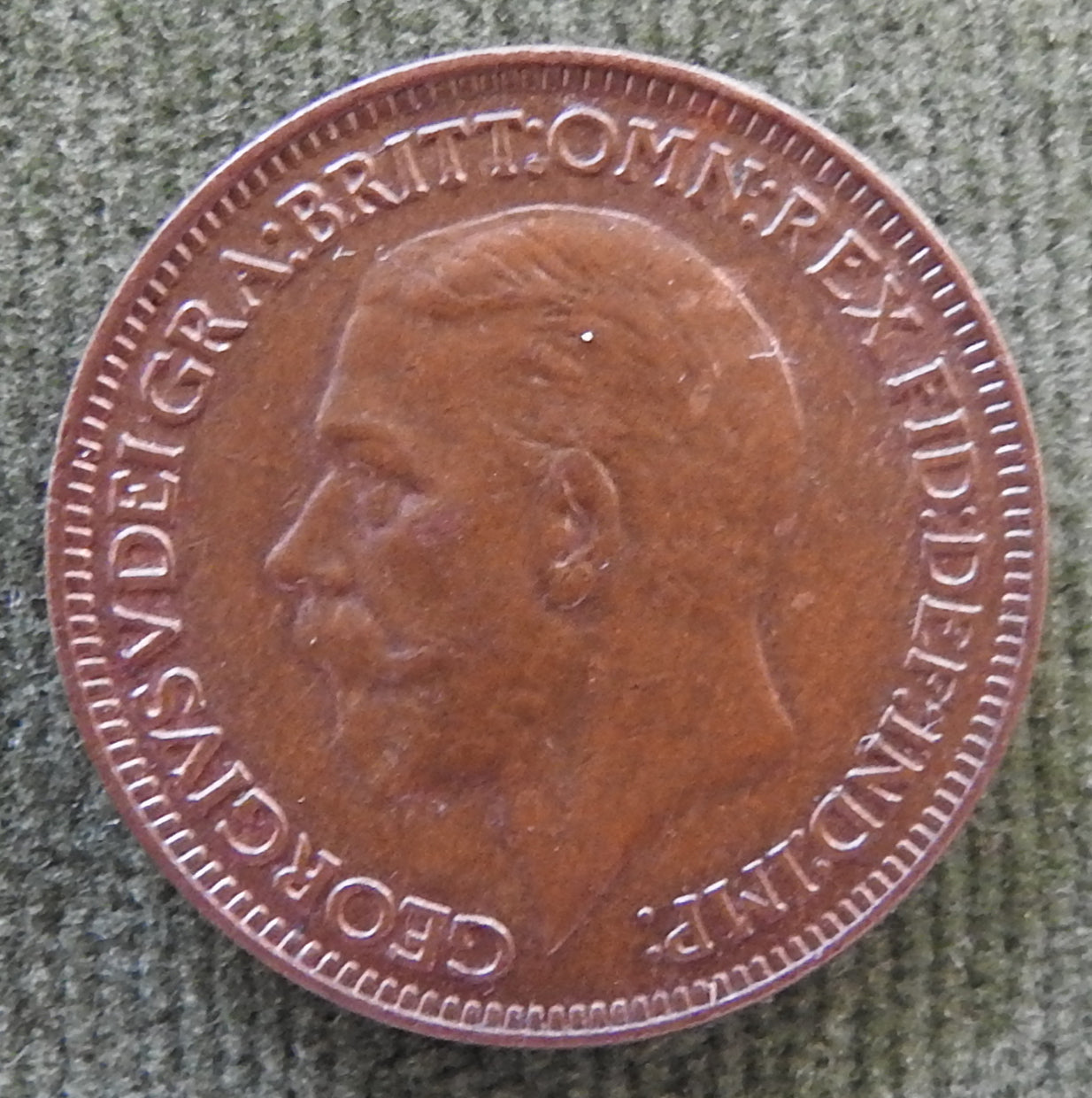 GB British UK English 1936 Farthing King George V Coin