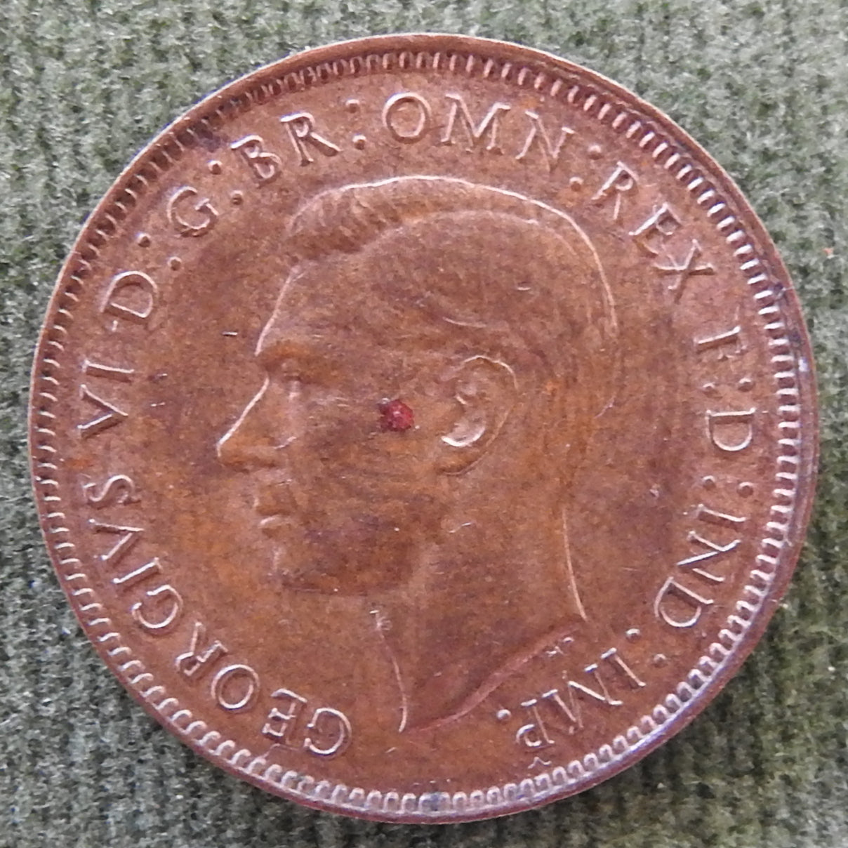GB British UK English 1943 Farthing King George VI Coin