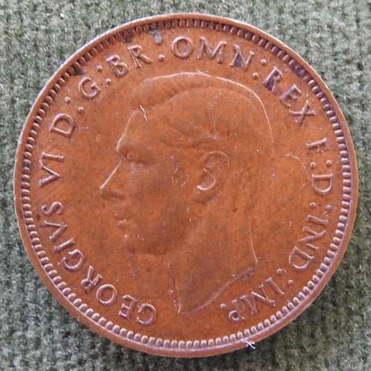 GB British UK English 1944 Farthing King George VI Coin