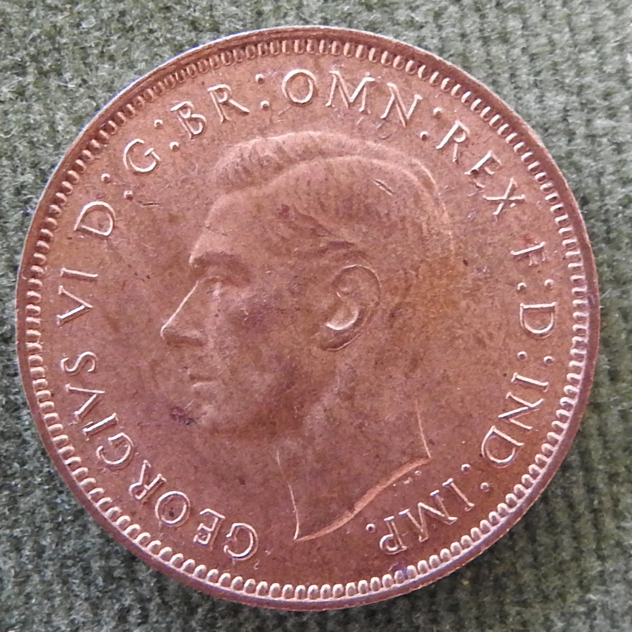 GB British UK English 1945 Farthing King George VI Coin