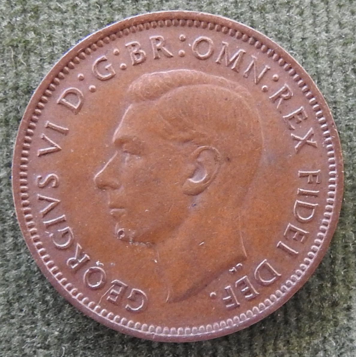 GB British UK English 1949 Farthing King George VI Coin