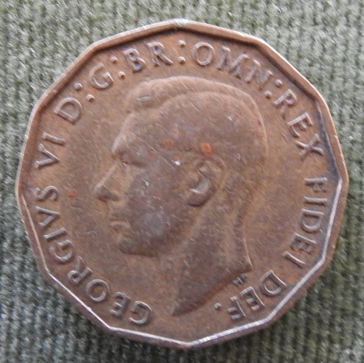 GB British UK English 1951 Three Pence King George VI Coin