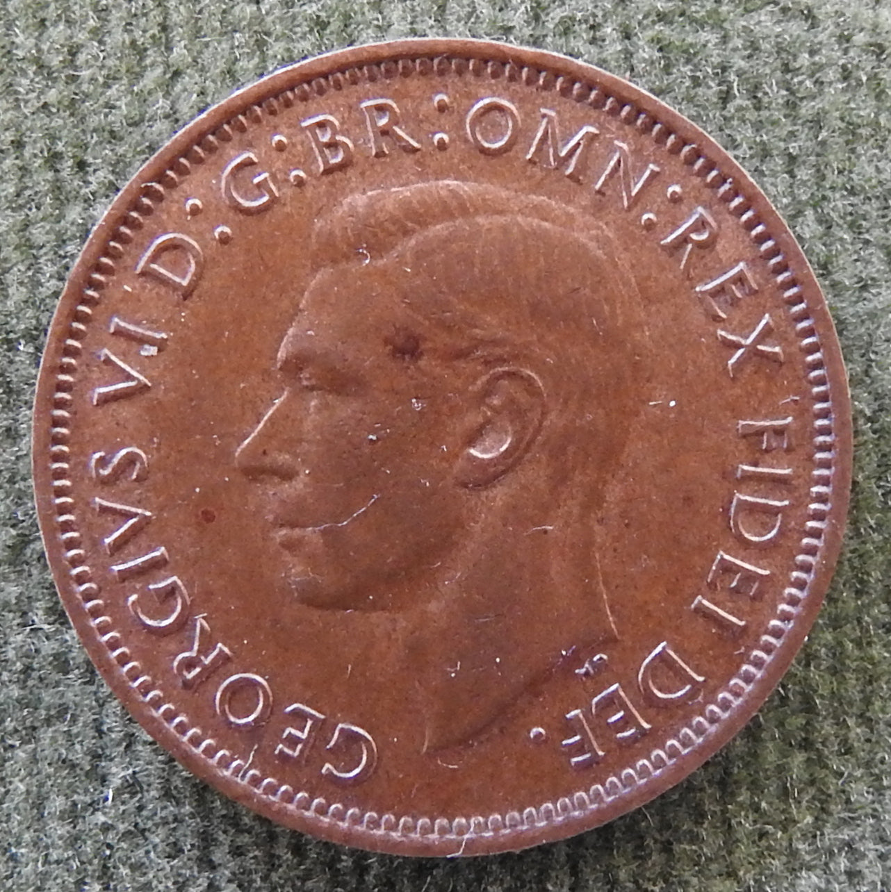 GB British UK English 1951 Farthing King George VI Coin