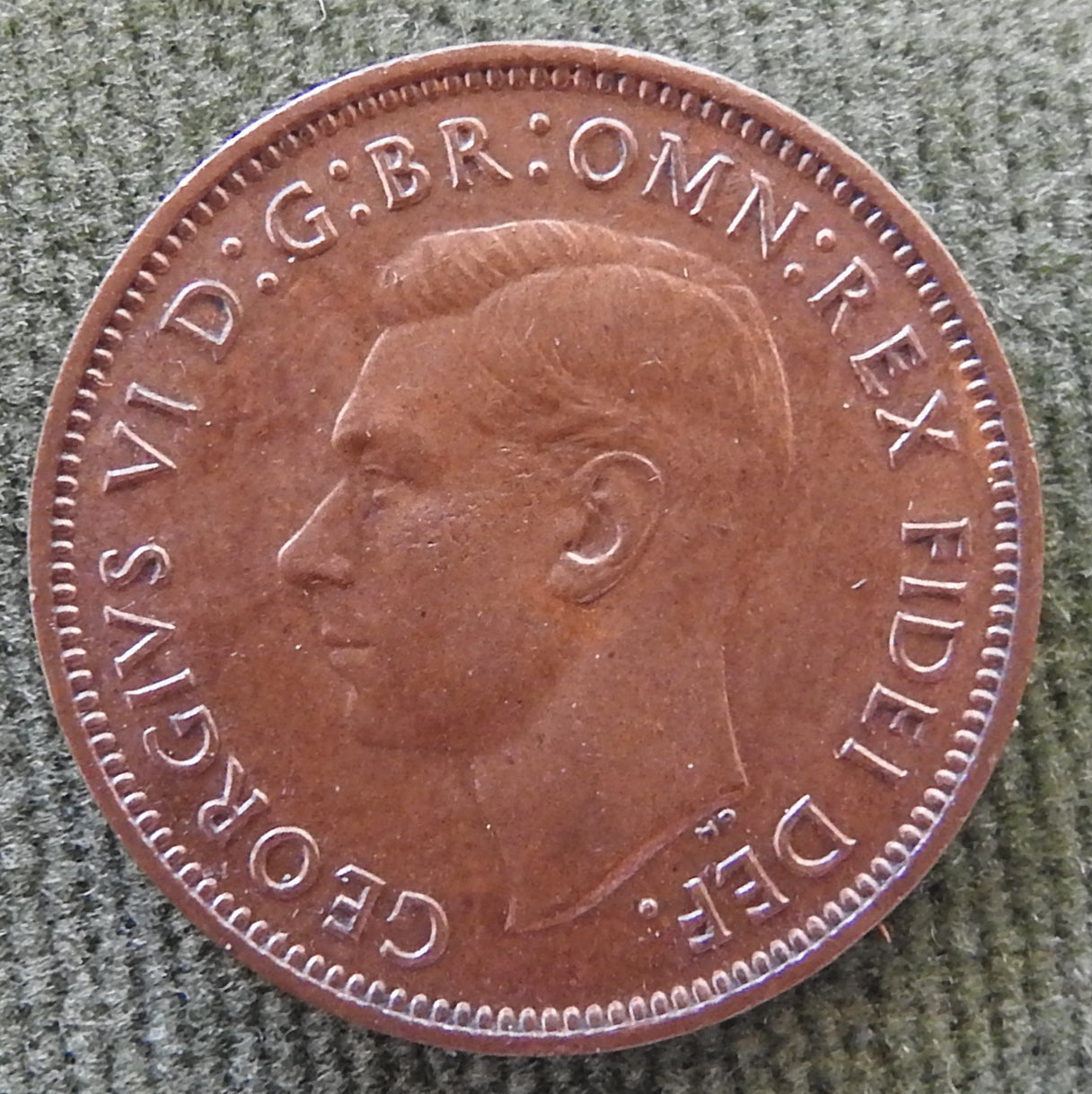 GB British UK English 1952 Farthing King George VI Coin
