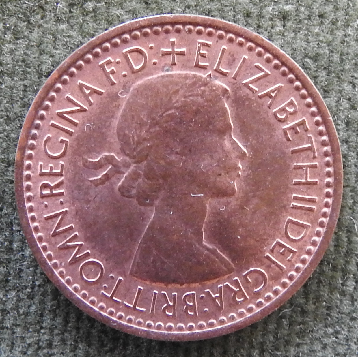 GB British UK English 1953 Farthing Queen Elizabeth II Coin