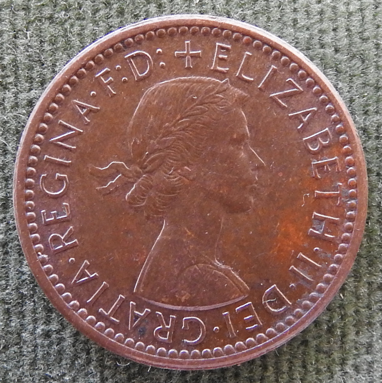 GB British UK English 1954 Farthing Queen Elizabeth II Coin