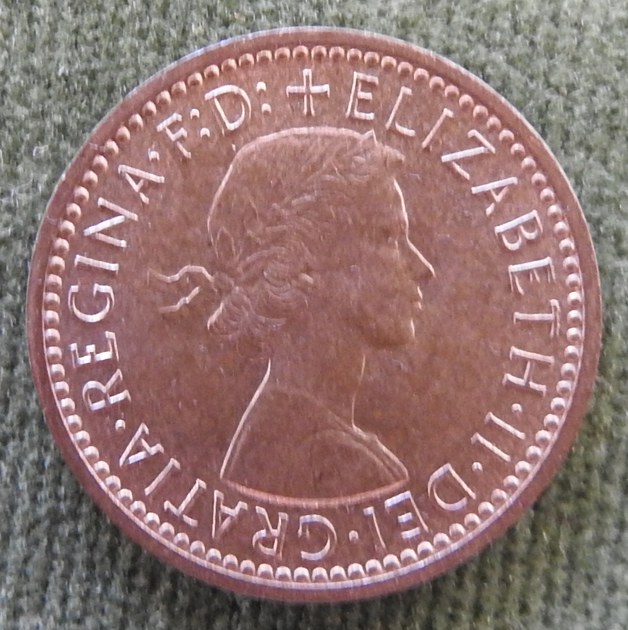 GB British UK English 1956 Farthing Queen Elizabeth II Coin