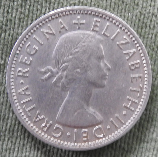 GB British UK English 1964 2 Shilling Florin Queen Elizabeth II Coin