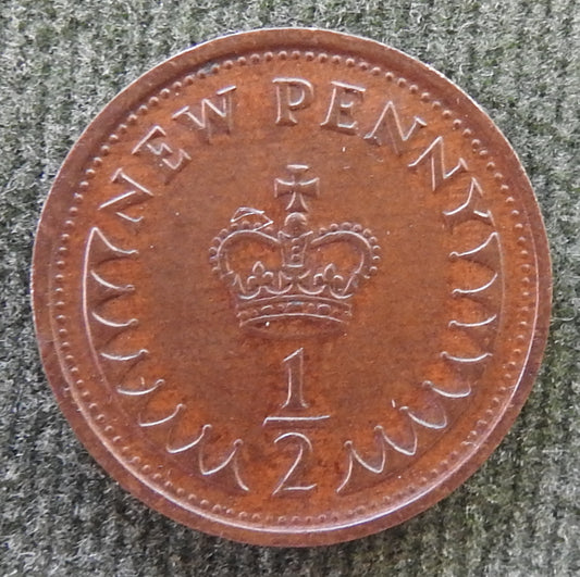 GB British UK English 1976 Half New Penny Queen Elizabeth II Coin