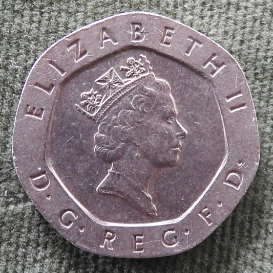 GB British UK English 1997 20 New Pence Queen Elizabeth II Coin