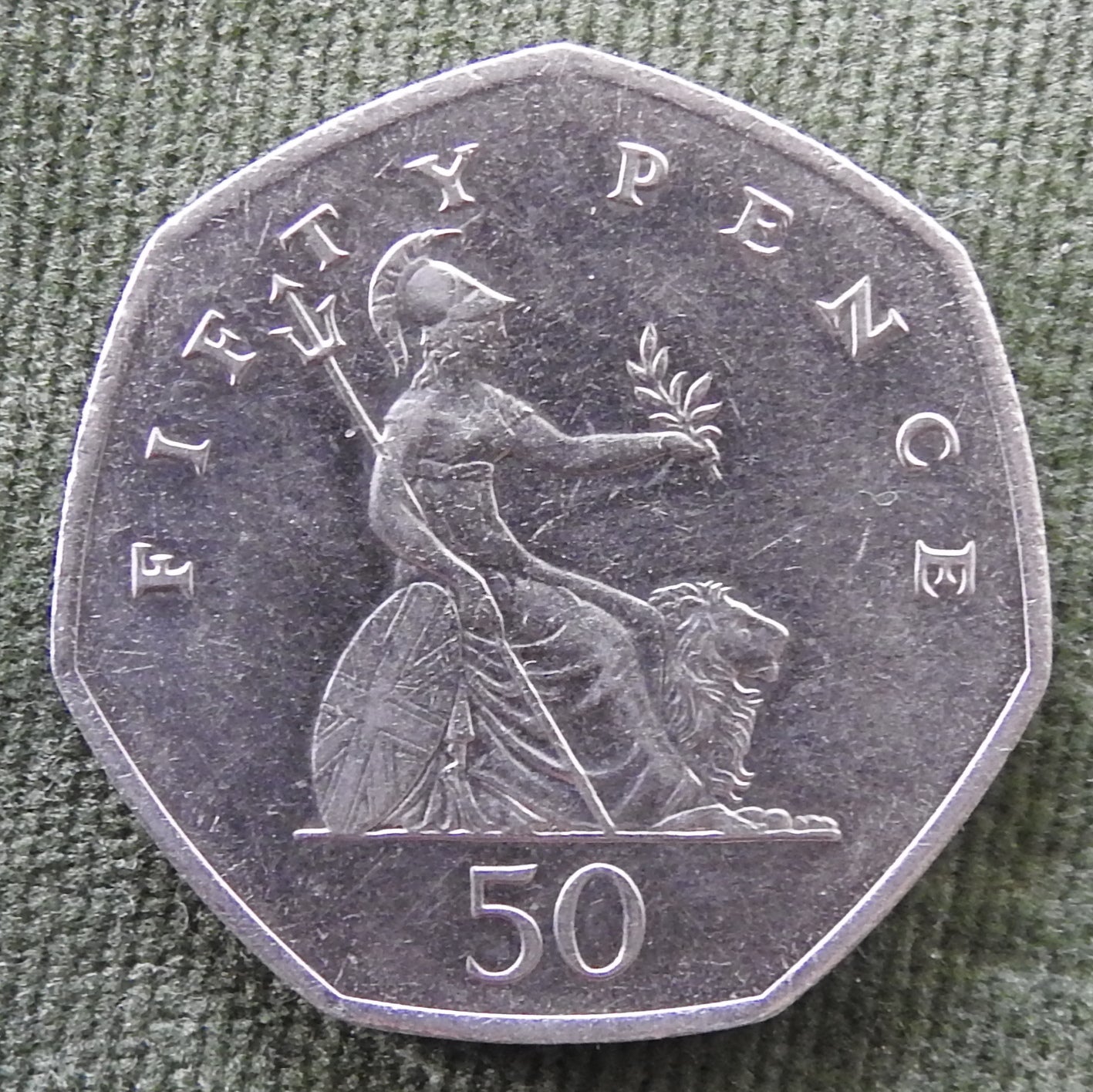 GB British UK English 1998 50 New Pence Queen Elizabeth II Coin