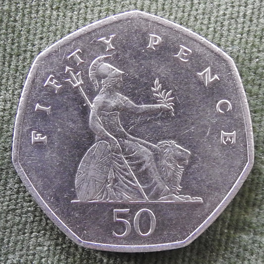 GB British UK English 1998 50 New Pence Queen Elizabeth II Coin