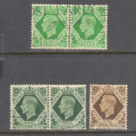 GB UK Great Britain England 1937 -1939 King George VI Partial Stamp Set - Cancelled