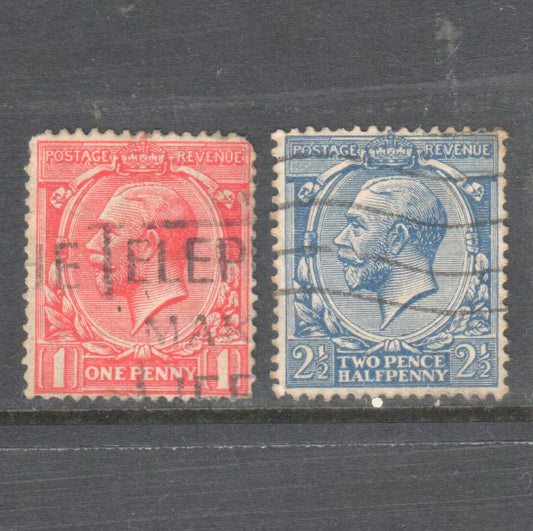 GB UK Great Britain England 1924 -1928 King George V Partial Stamp Set - Cancelled