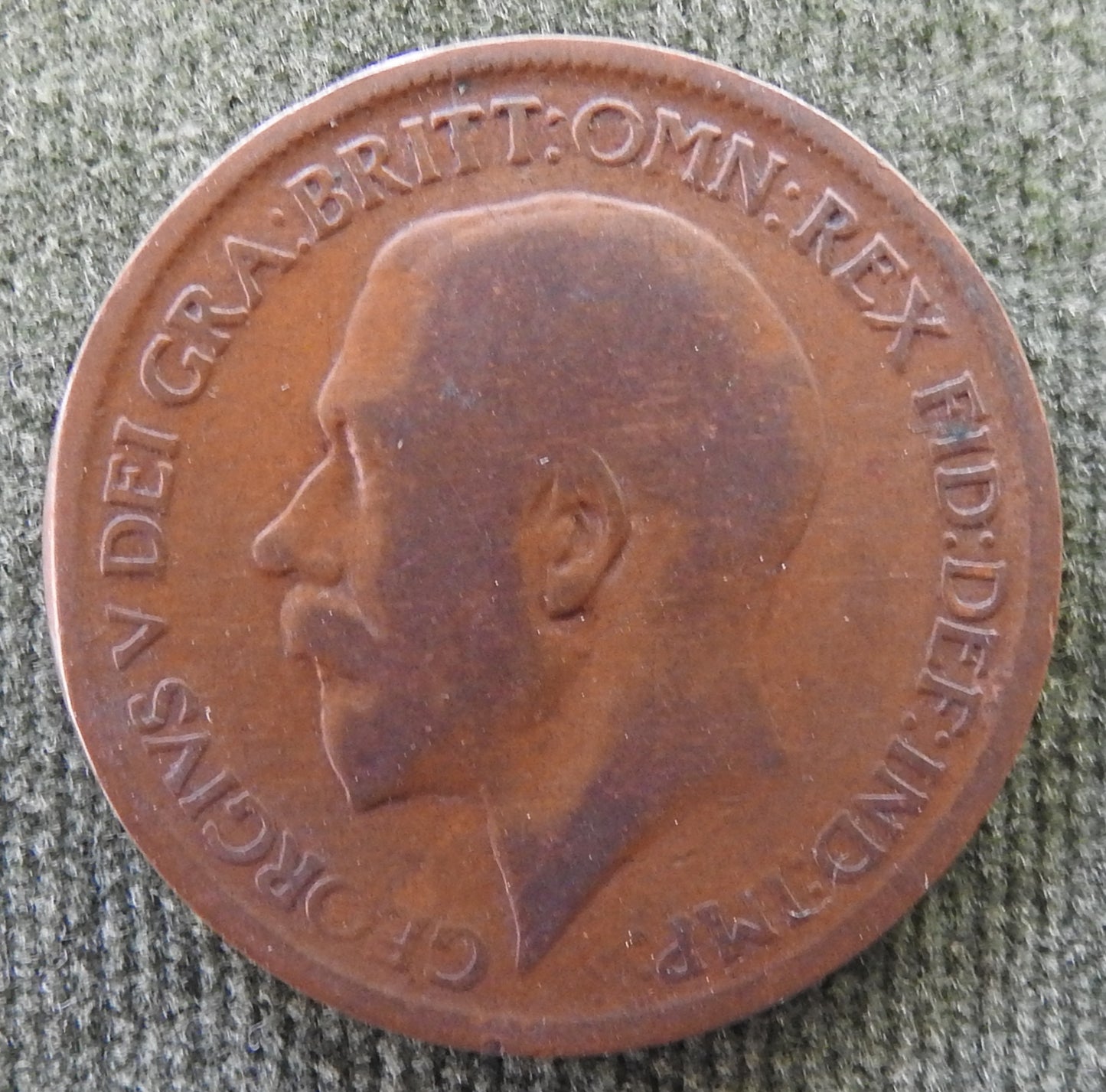GB British UK English 1922 Half Penny King George V Coin