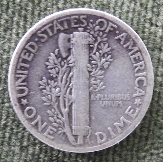 USA American 1942 Silver Winged Mercury Dime Coin - Circulated
